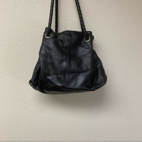 FURLA Drawstring Leather Hobo Black Bag - Picture 2 of 9